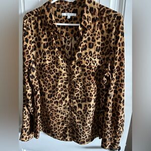ALFRED SUNG Animal Print Button Down Shirt